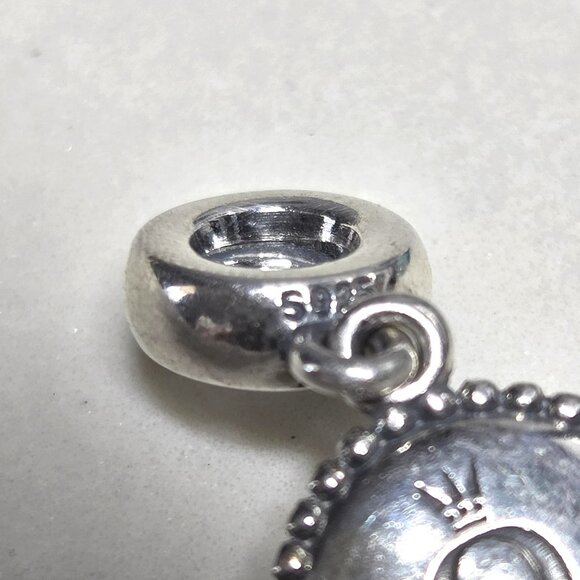 Authentic Pandora Stars & Stripes Dangle Charm Sterling Silver Moments Bead - Picture 3 of 6